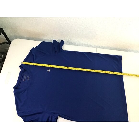 CHAMPION- MENS BLUE BASIC SHORT SLEEVE CREW NECK LIGHT WEIGHT T-SHIRT SIZE SMALL - Picture 6 of 6